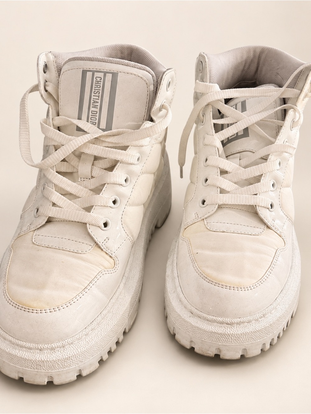 Christian Dior White High-Top Chunky Sneakers